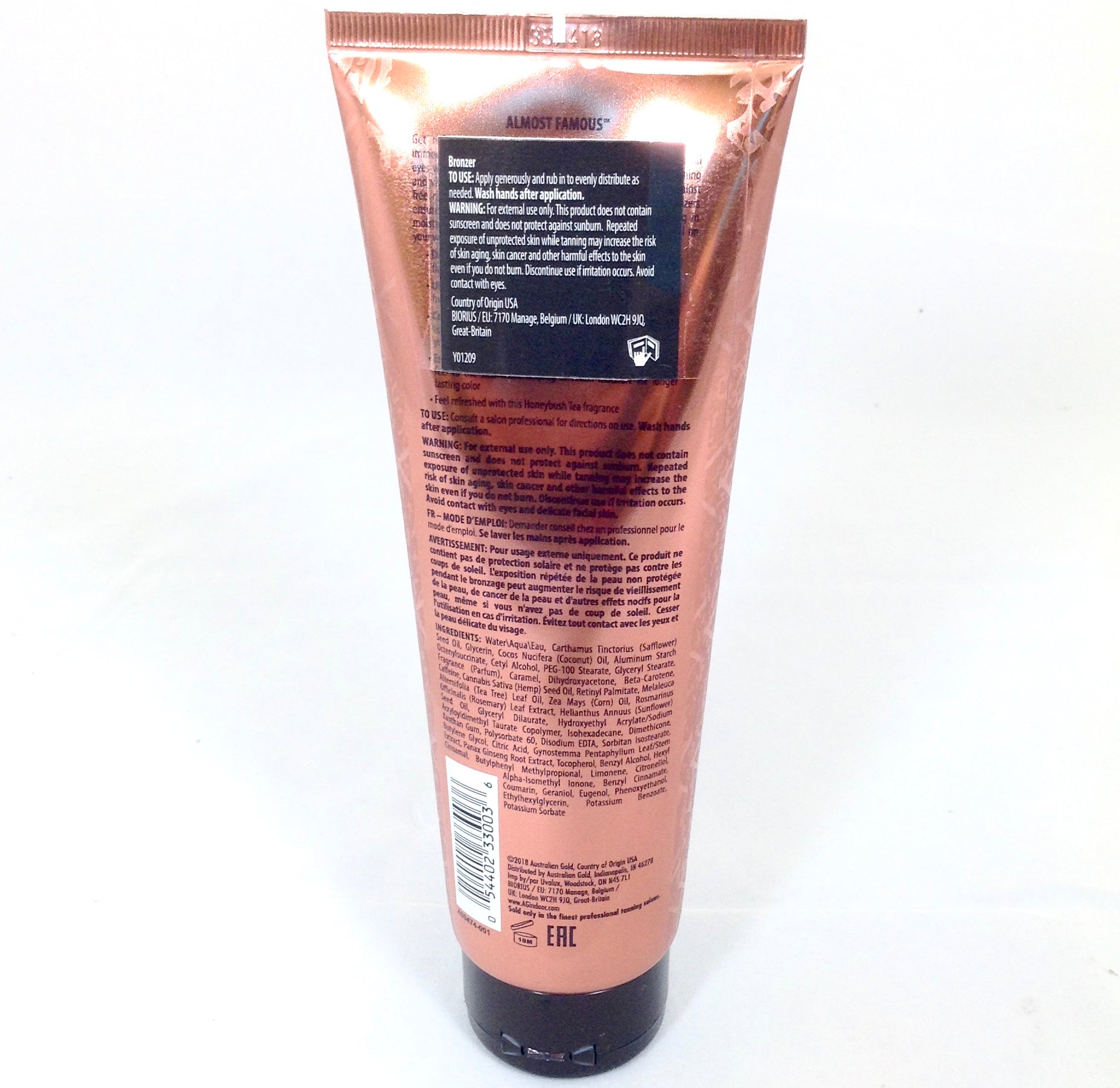 Australian Gold Almost Famous tanning lotion DHA bronzer