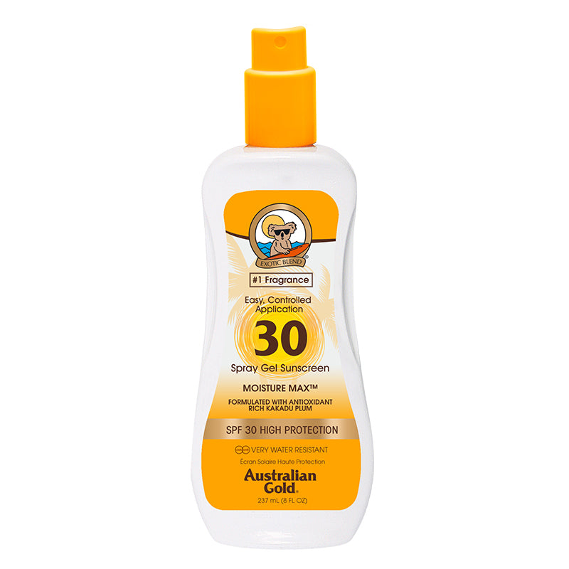 SPF 30 Spray Gel Easy To Apply Sun Cream Australian Gold UK